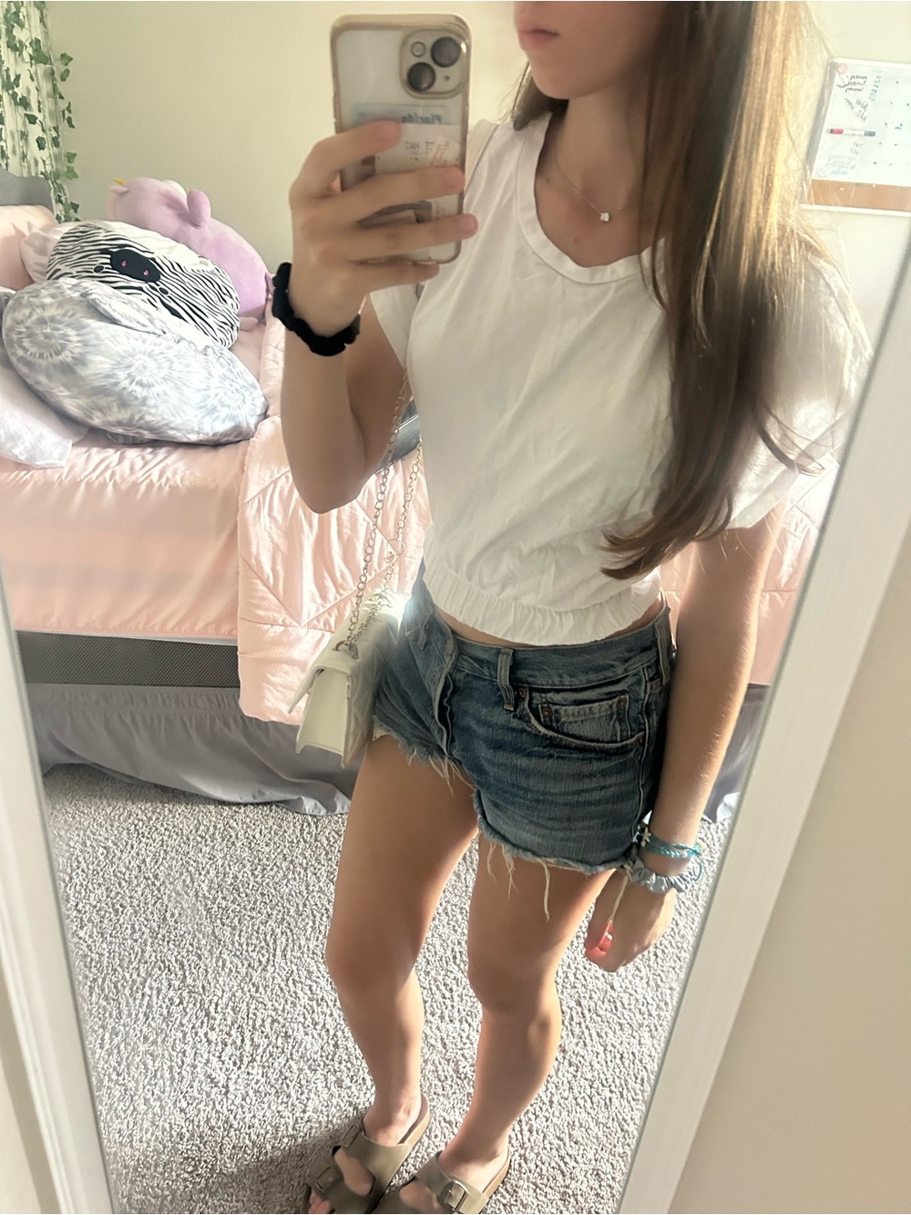 Zara White Cropped Elastic-Hem Tee